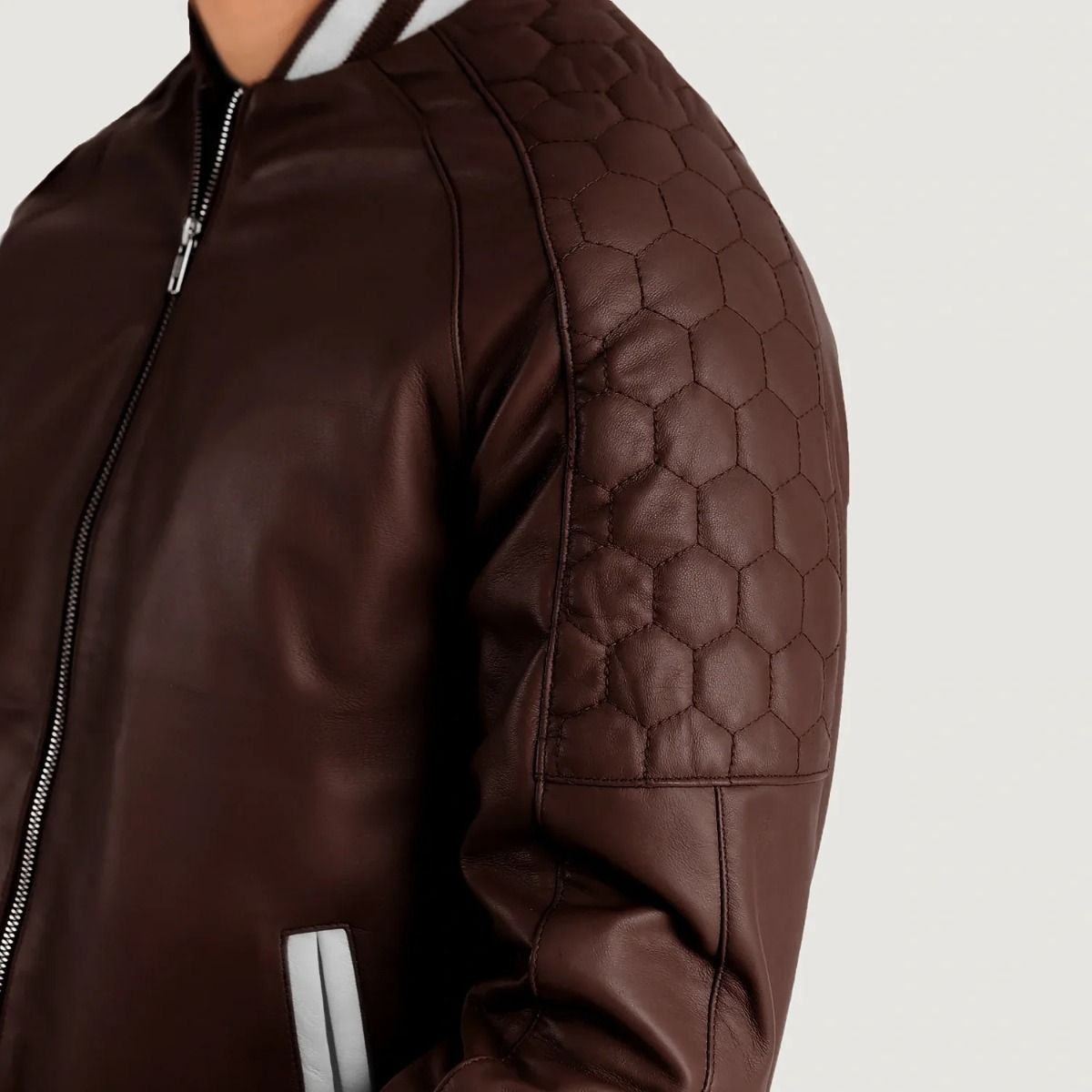 Pascal Leather Varsity Jacket - Image 4