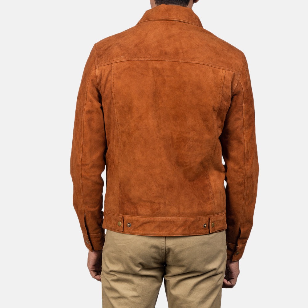 Stallon Brown Suede Trucker Jacket - Image 4