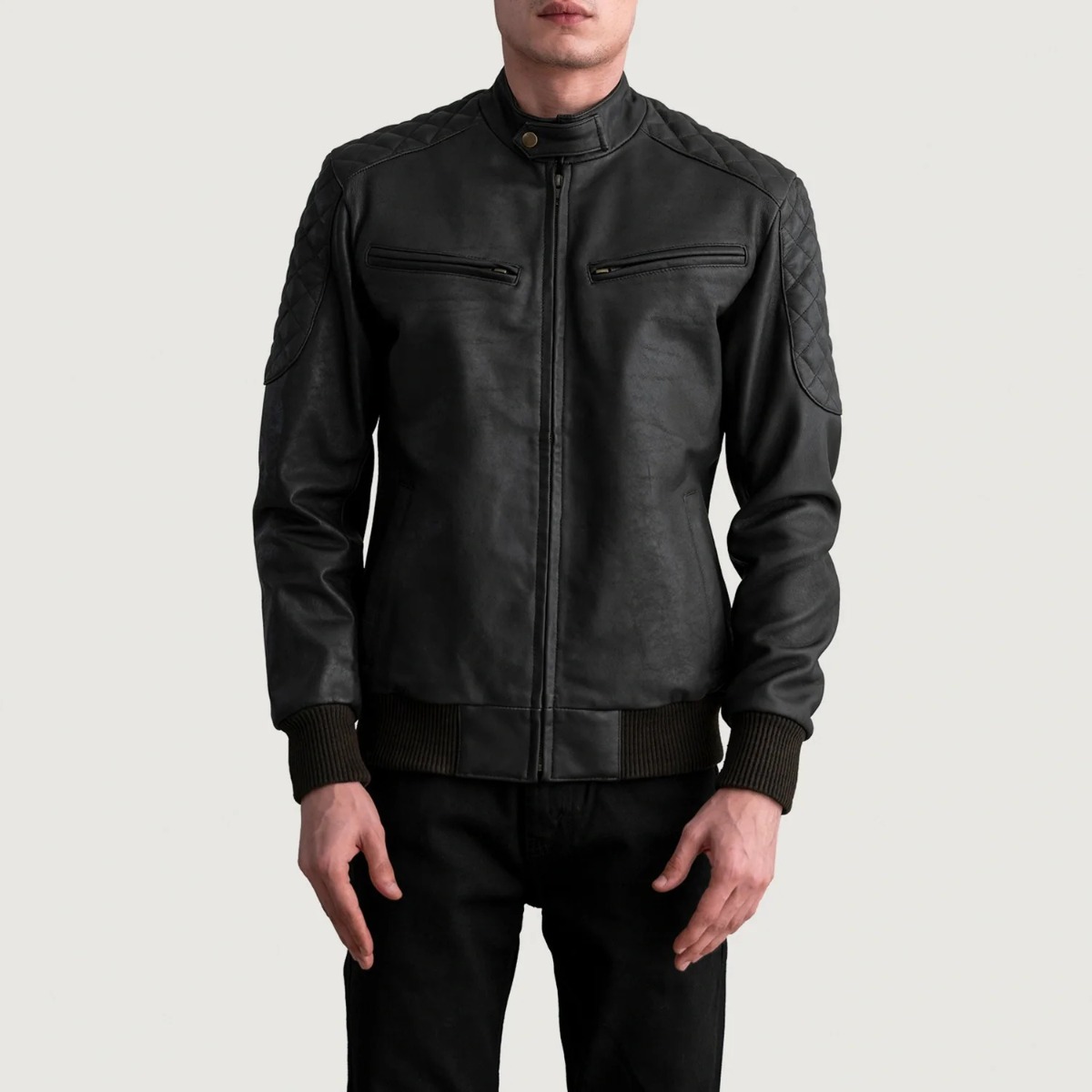 Sven Tumbled Brown Leather Bomber Jackets - Image 3
