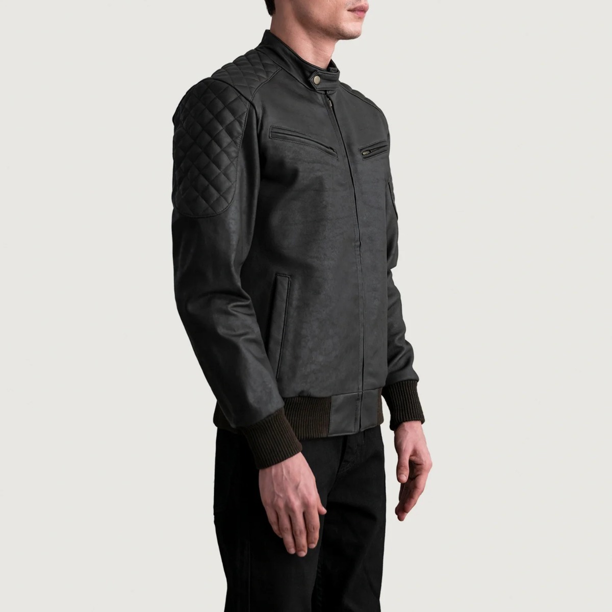 Sven Tumbled Brown Leather Bomber Jackets - Image 4