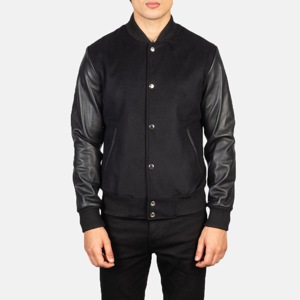 Vaxton Black Hybrid Varsity Jackets - Image 3