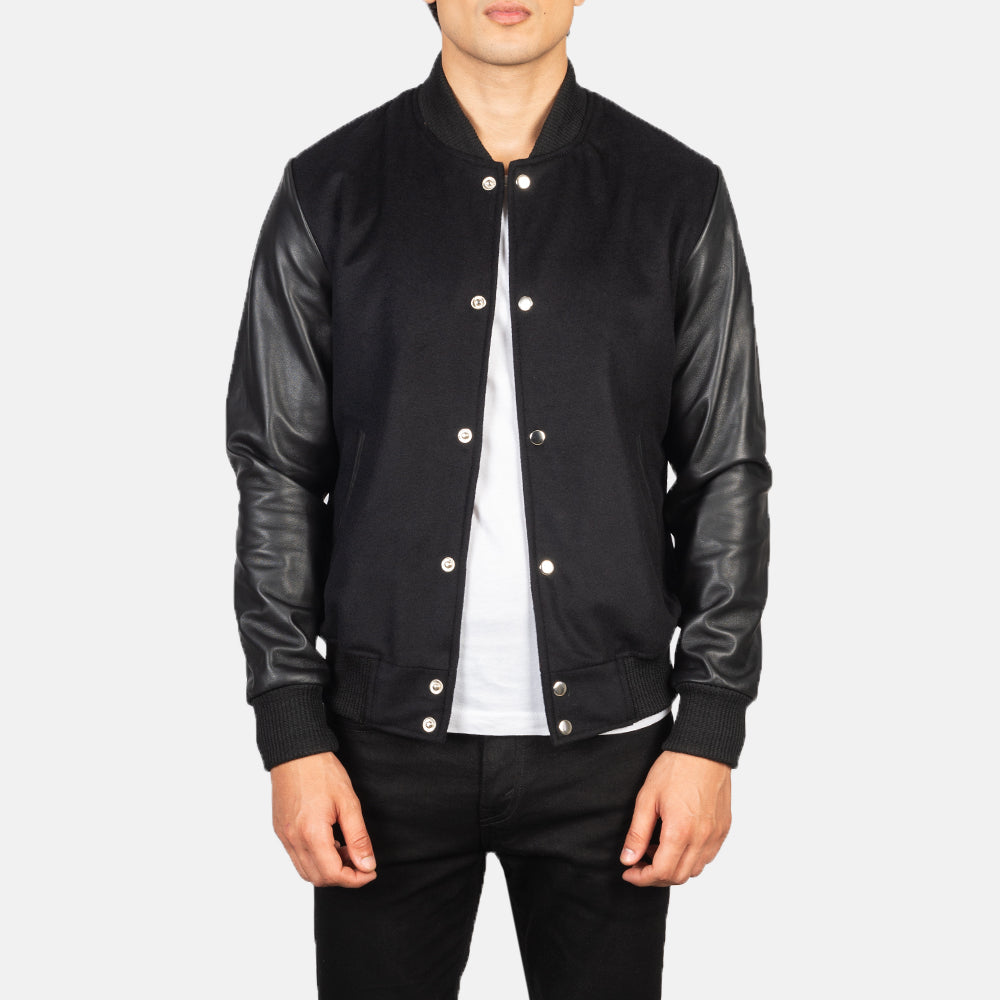 Vaxton Black Hybrid Varsity Jackets - Image 2