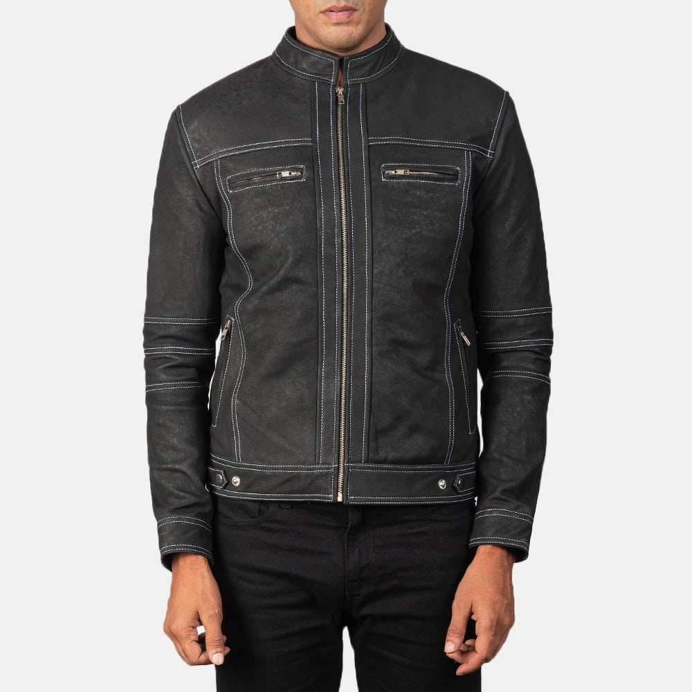 Youngster Distressed Black Leather Jackets - Image 5