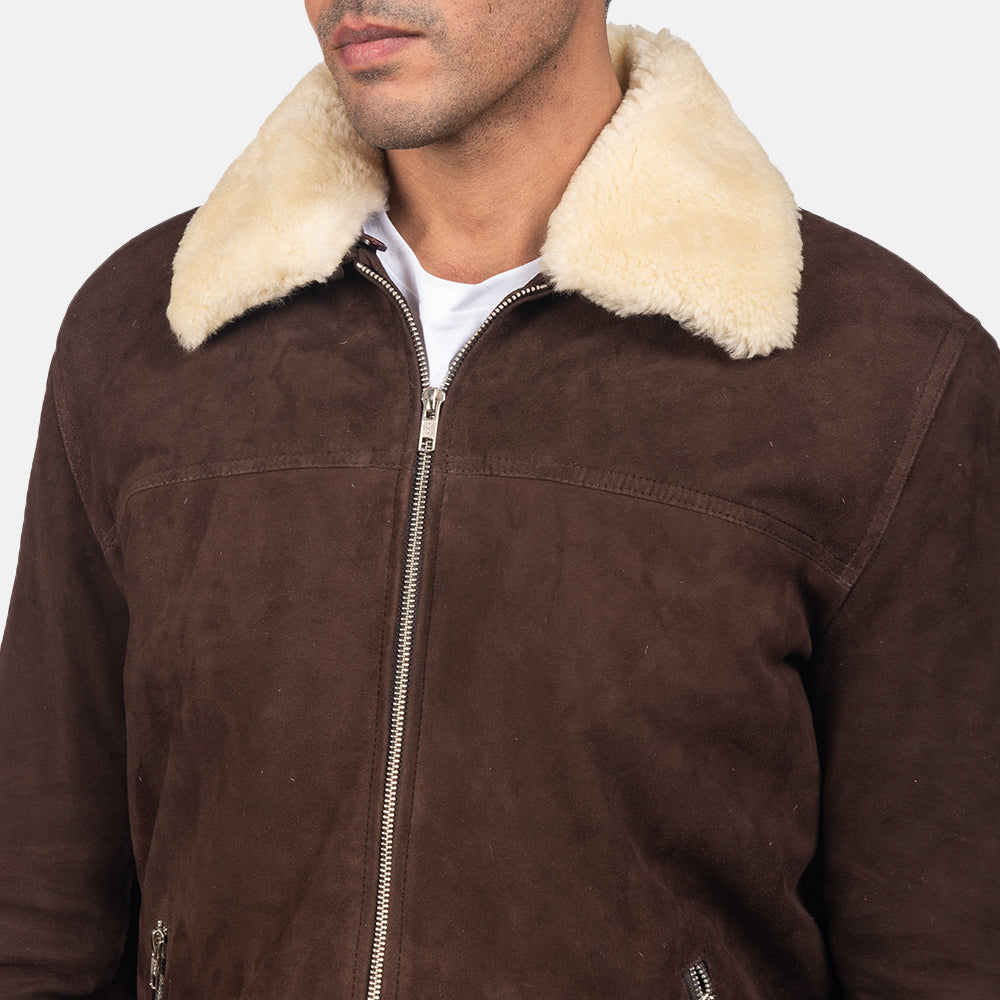 Coffner Brown Shearling Fur Jacket - Image 6