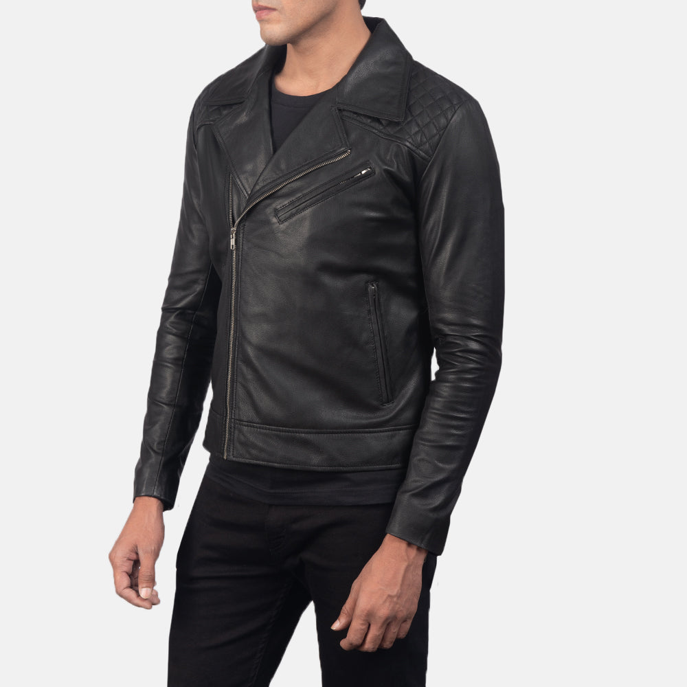 Danny Quilted Leather Biker Jackets - Image 4