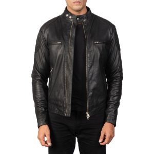 Gatsby Black Leather Biker Jackets