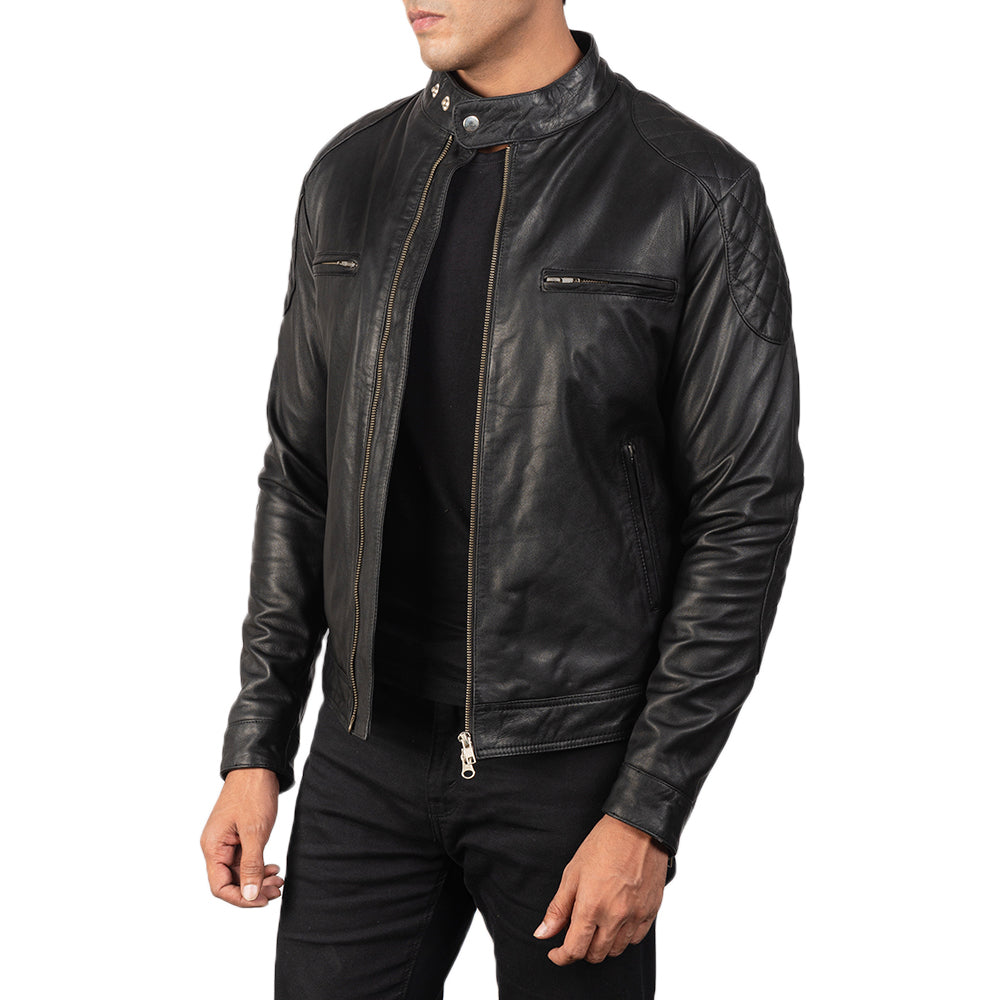 Gatsby Black Leather Biker Jackets - Image 4