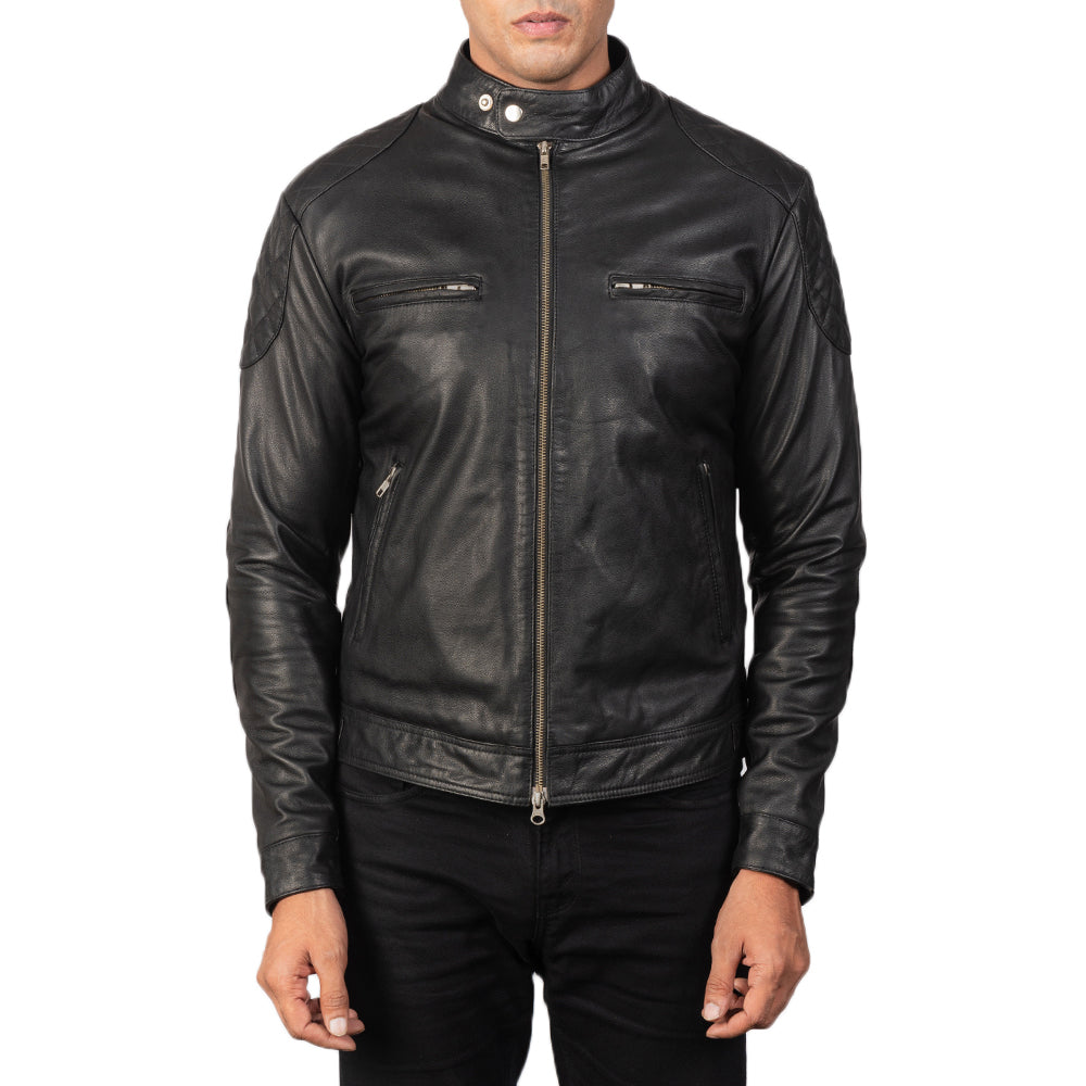 Gatsby Black Leather Biker Jackets - Image 2