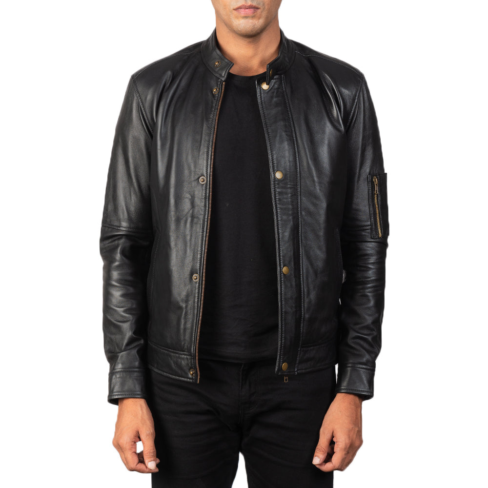 Tea House Black Leather Biker Jackets