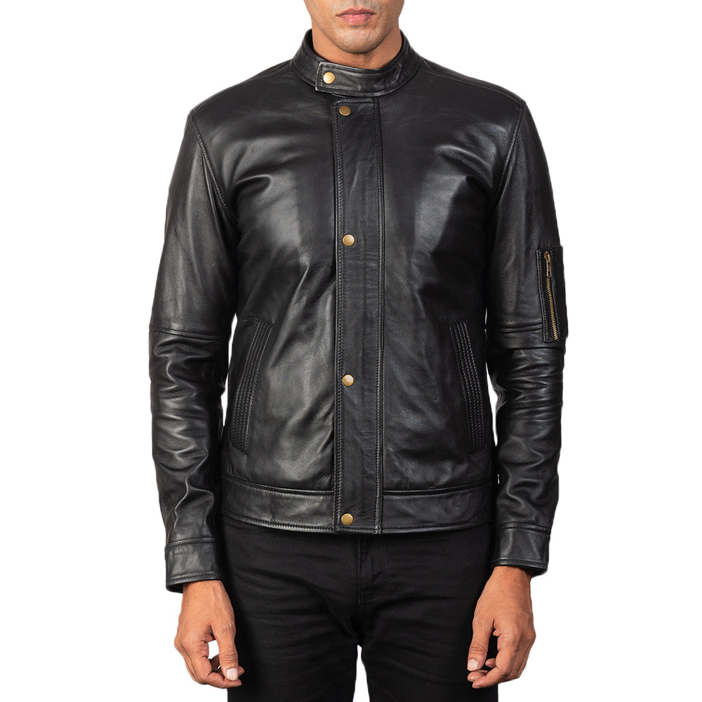 Tea House Black Leather Biker Jackets - Image 3