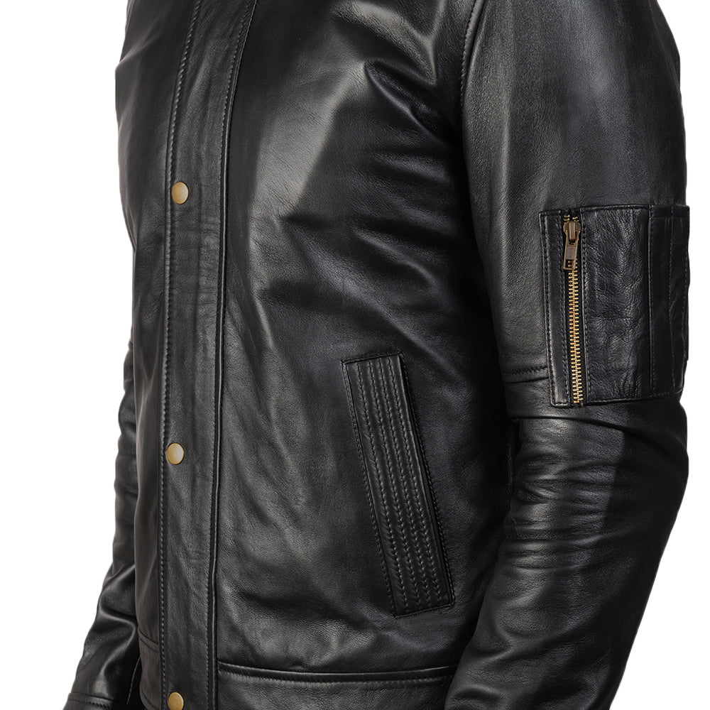 Tea House Black Leather Biker Jackets - Image 6