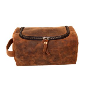 MEN LEATHER DOPP KIT
