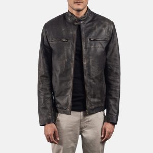 Rustic Brown Leather Biker Jackets