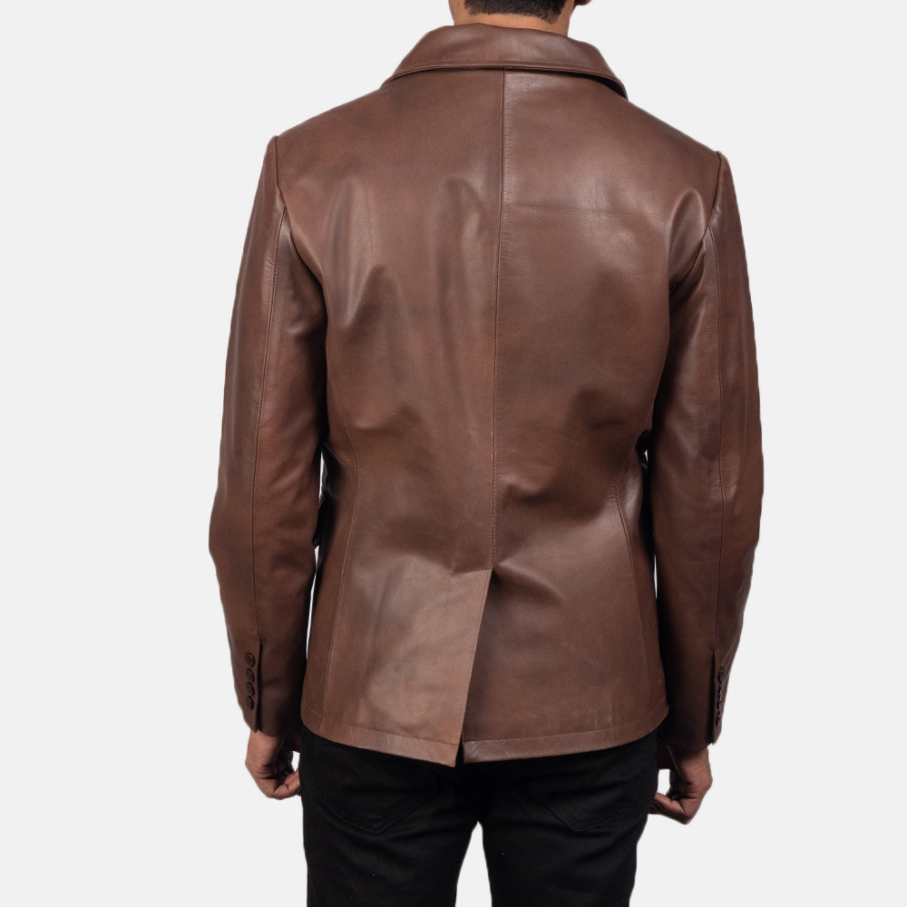 Mr. Bailey Brown Leather Naval Peacoats - Image 4