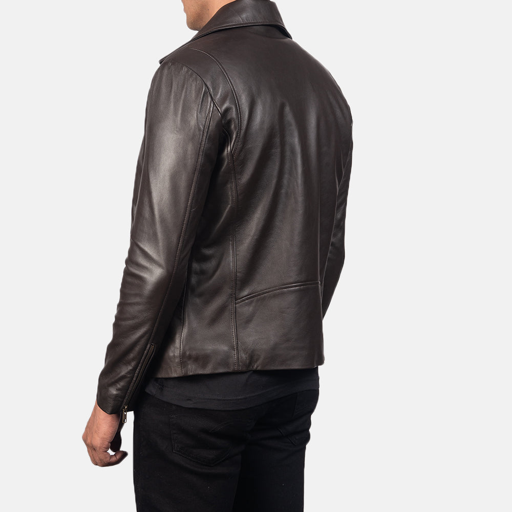 Noah Brown Leather Biker Jacket - Image 4