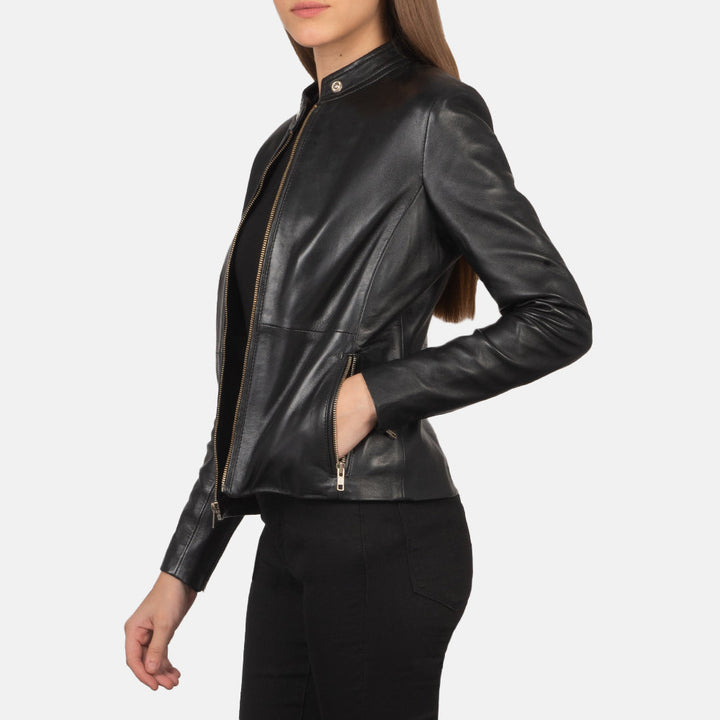 Rave Black Leather Biker Jackets - Image 3