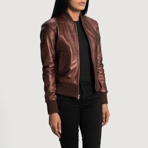 Reida Leather Bomber Jacket