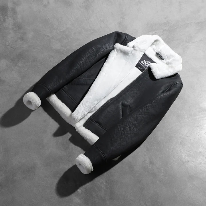 Sherilyn B-3 Black & White Leather Bomber Jackets - Image 3