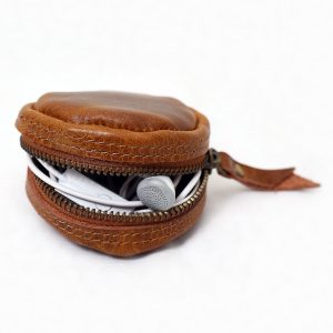 SMALL LEATHER EARPHONE CASECOIN POUCH