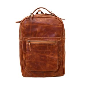 UNISEX GENUINE LEATHER LAPTOP TRAVEL BACKPACK
