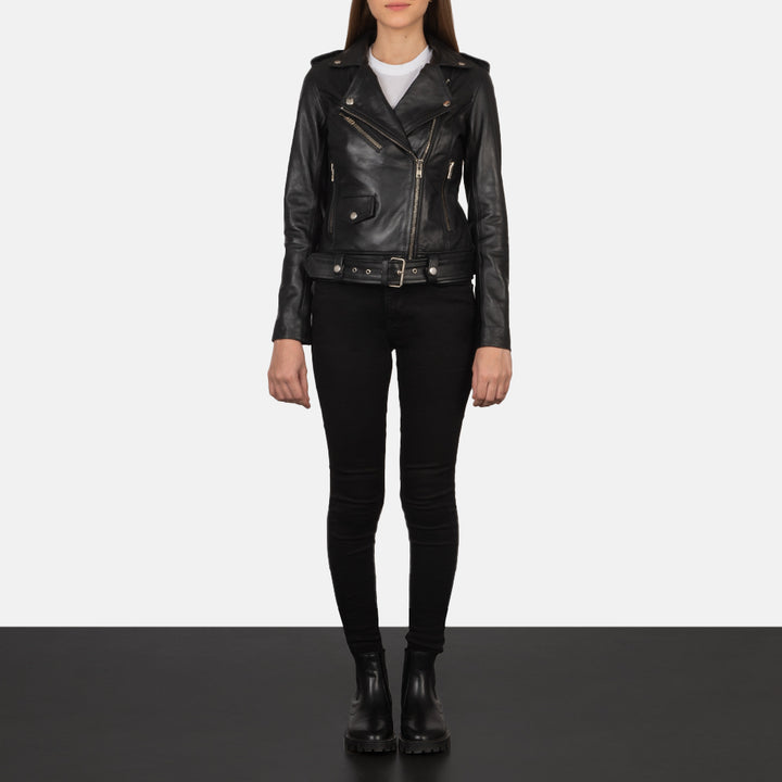 Alison black Suede Biker Jackets - Image 2