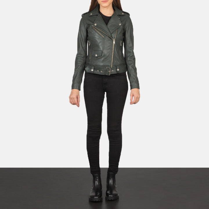 Alison Green Suede Biker Jackets - Image 6