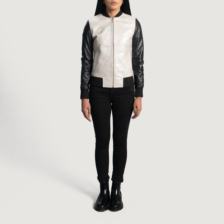 Cole Leather Bomber Jacket - Image 2