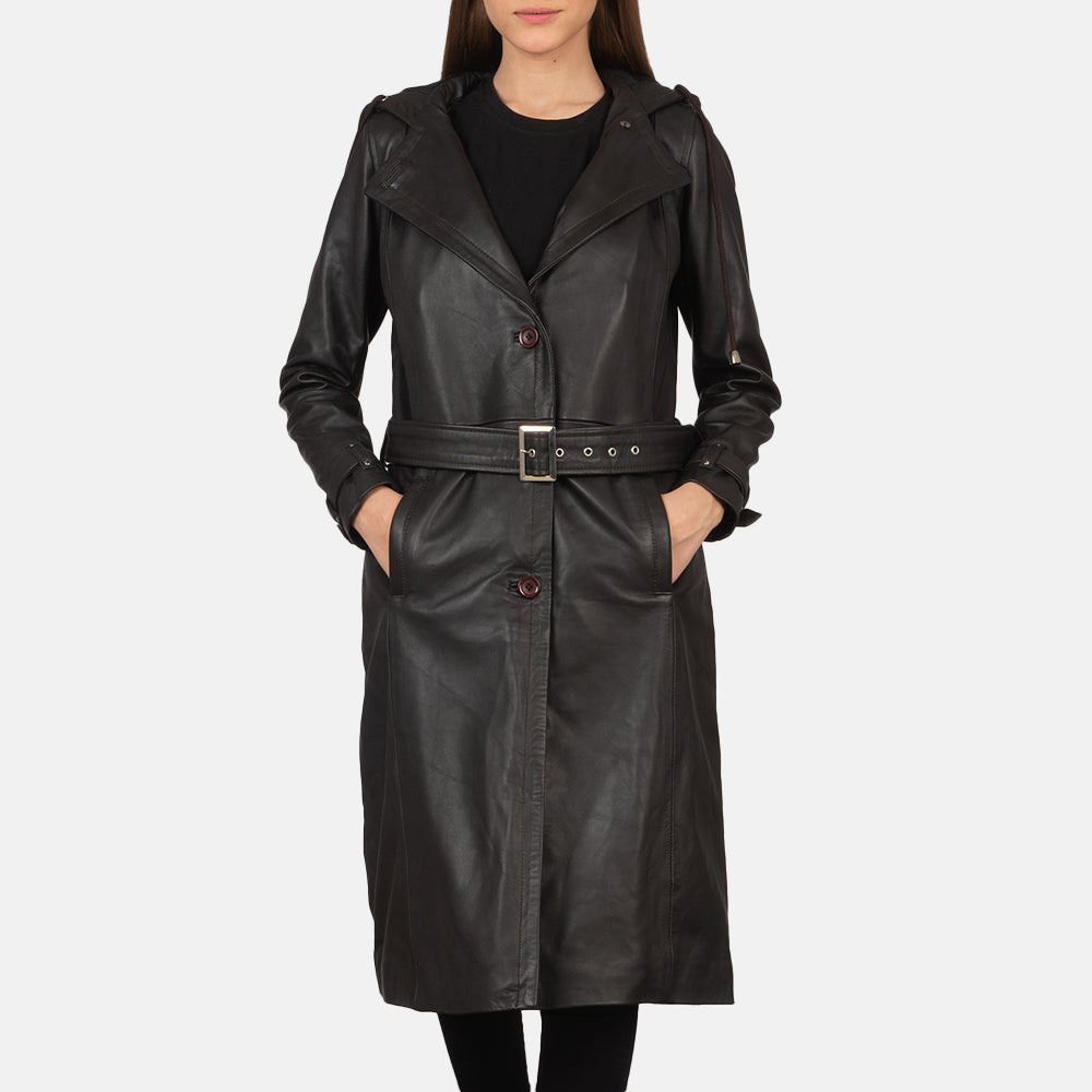 Fixon Hooded Brown Trench Coats