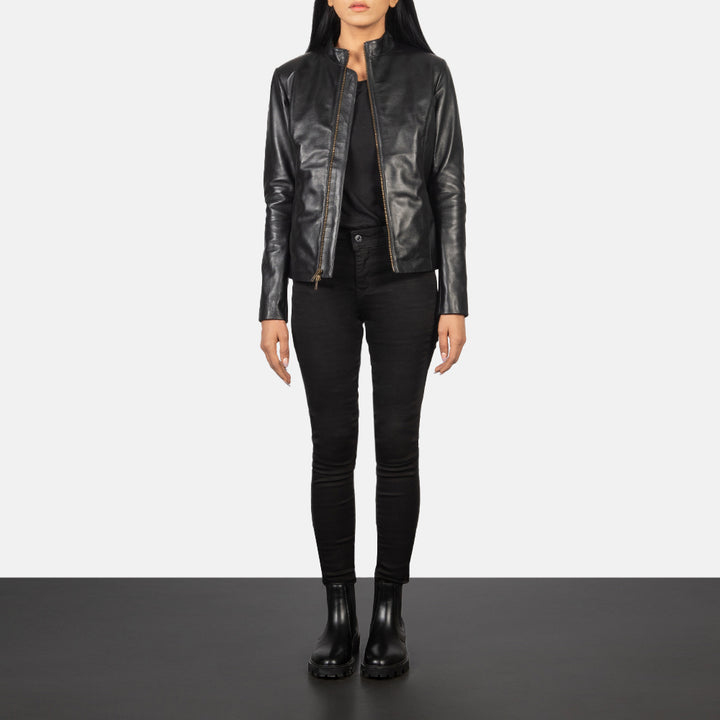 Rumella Black Suede Biker Jacket - Image 6