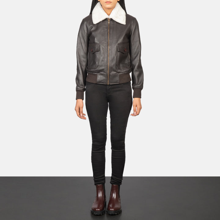 Stella G-1 Brown Leather Bomber Jackets - Image 2
