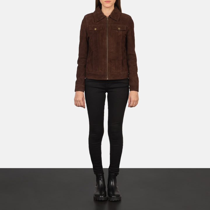 Suzy Mocha Suede Trucker Jackets - Image 6