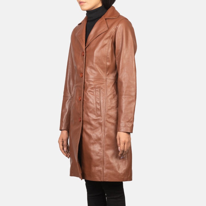 Alexis Brown Single Breasted Leather Coats - Image 3