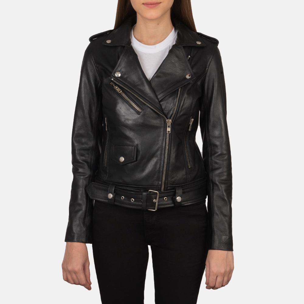 Alison black Suede Biker Jackets