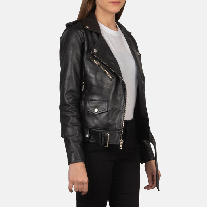 Alison black Suede Biker Jackets - Image 3