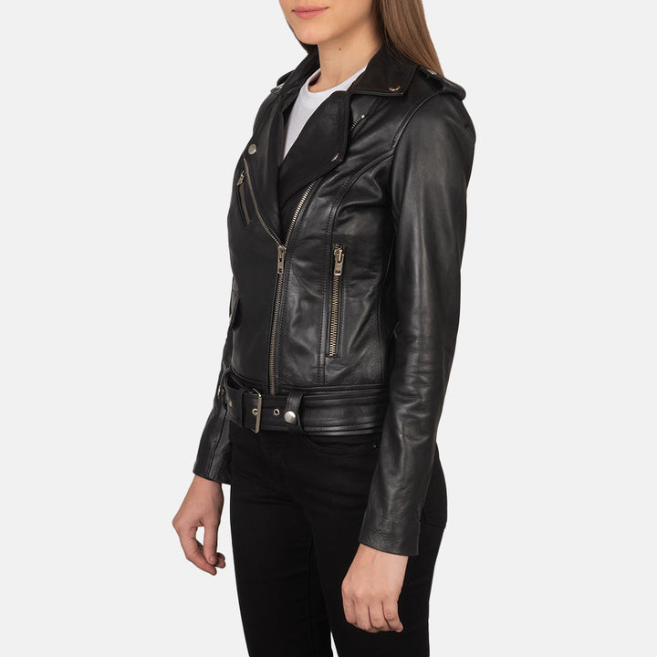 Alison black Suede Biker Jackets - Image 5