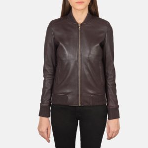 Bliss Maroon Leather Bomber Jackets