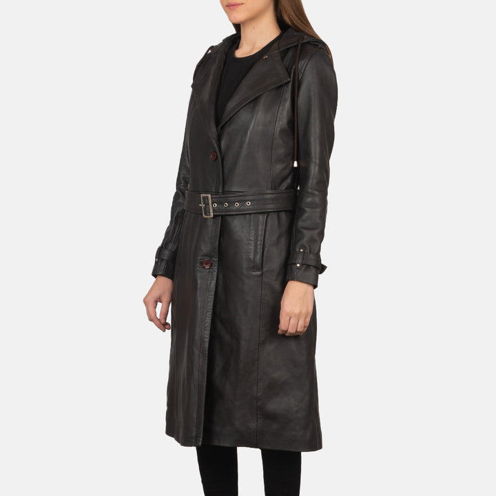 Fixon Hooded Brown Trench Coats - Image 2
