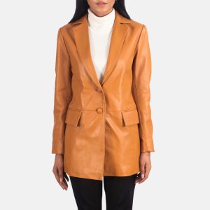Marilyn Tan Brown Leather Blazers