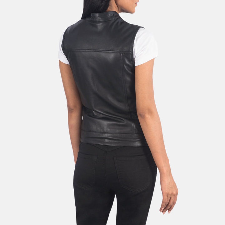Rayne Moto Brown Leather Vest - Image 2
