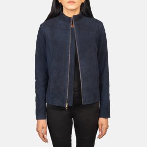 Rumella Blue Suede Biker Jackets