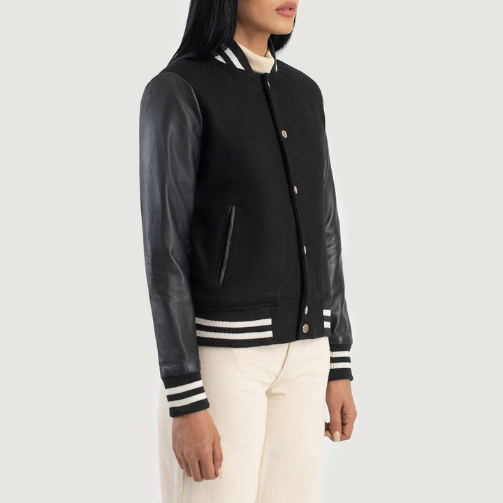 Savant Black Hybrid Varsity Jacket - Image 4