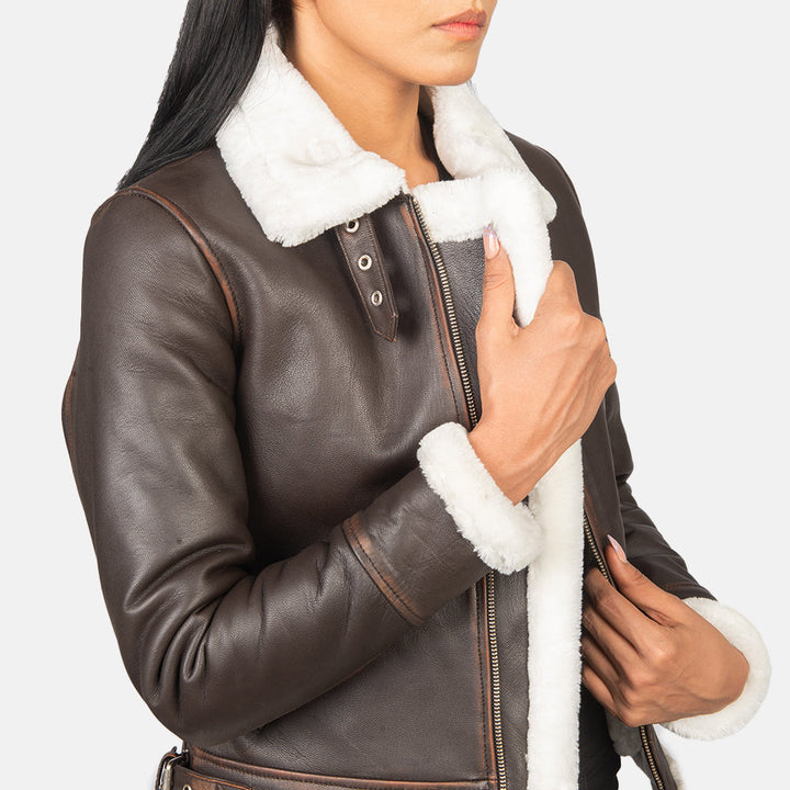 Sherilyn B-3 Brown Leather Bomber Jackets - Image 4