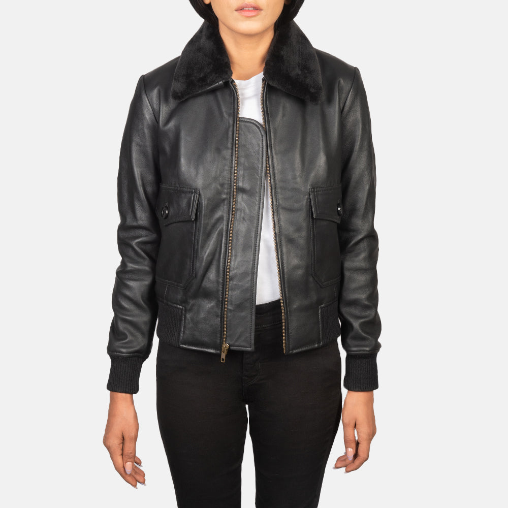 Stella G-1 Black Leather Bomber Jackets