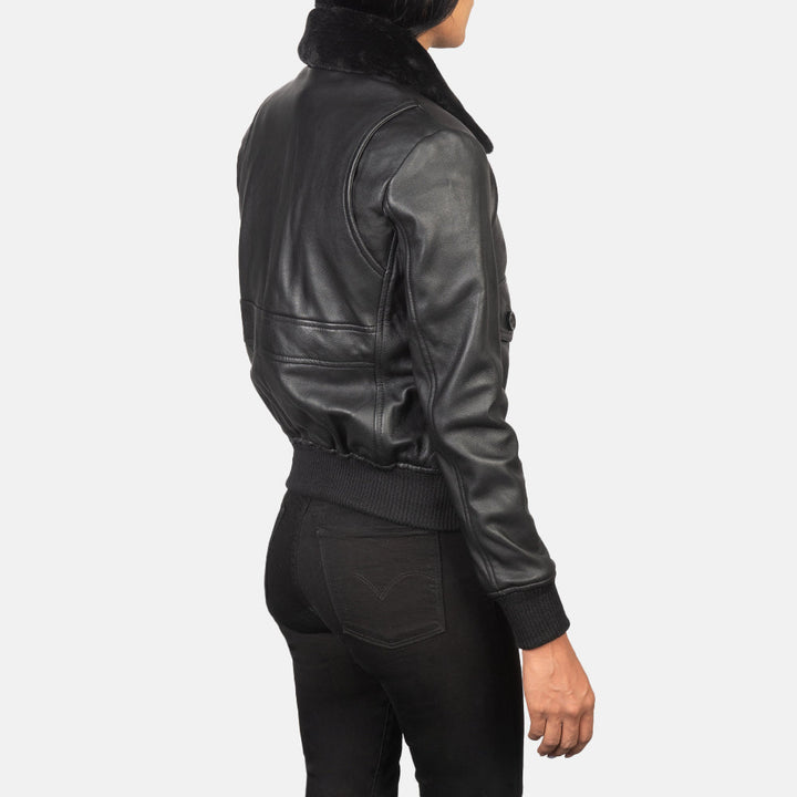 Stella G-1 Black Leather Bomber Jackets - Image 4