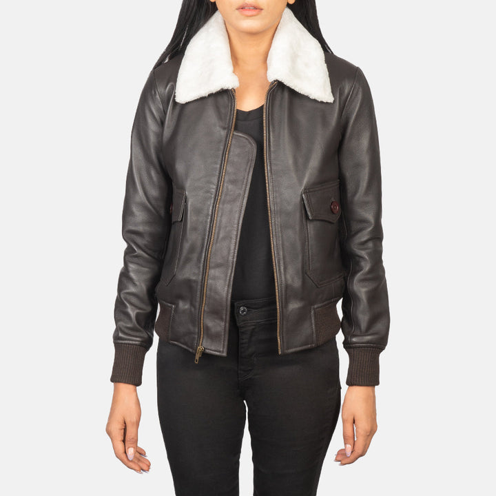 Stella G-1 Brown Leather Bomber Jackets - Image 4