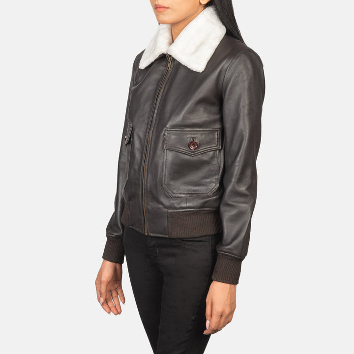Stella G-1 Brown Leather Bomber Jackets - Image 5