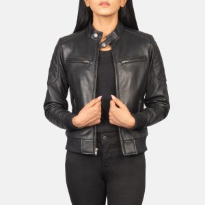 Zenna Black Suede Bomber Jackets