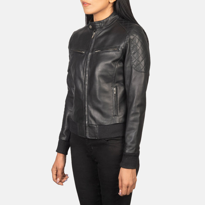 Zenna Black Suede Bomber Jackets - Image 4