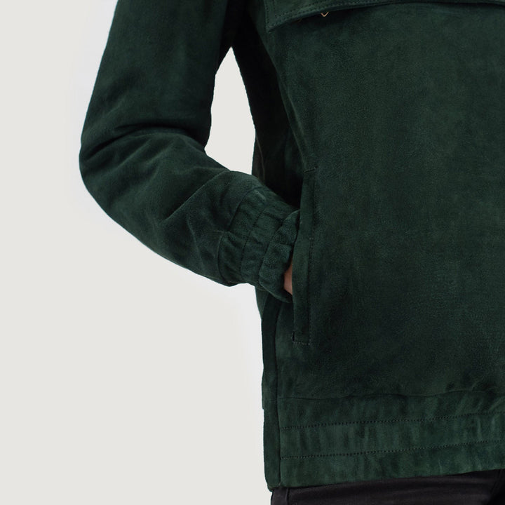 Zest Green Hooded Leather Pullover Jackets - Image 5