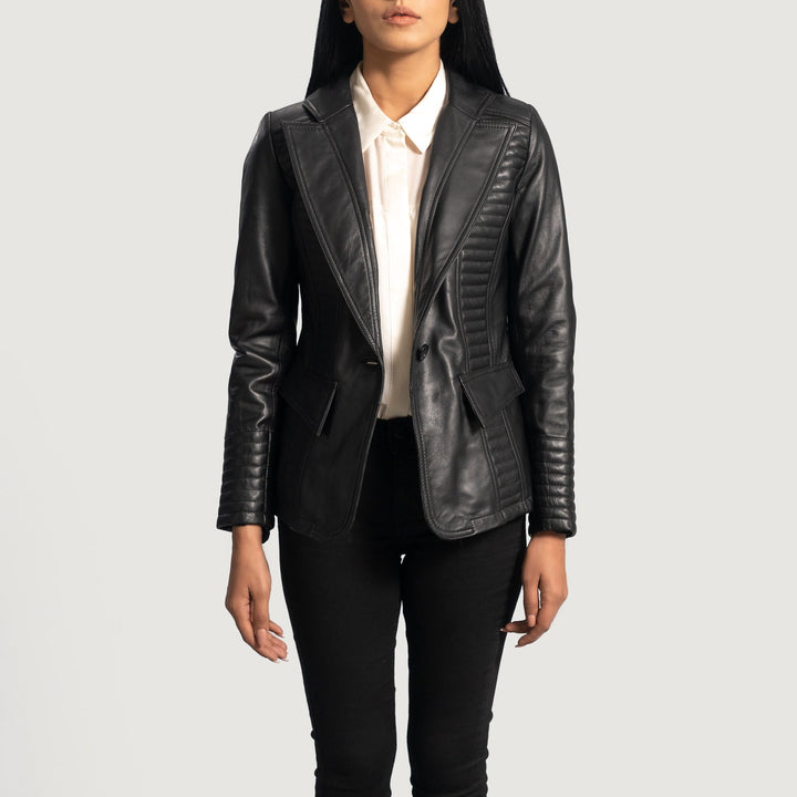 Selina Black Leather Blazers - Image 6